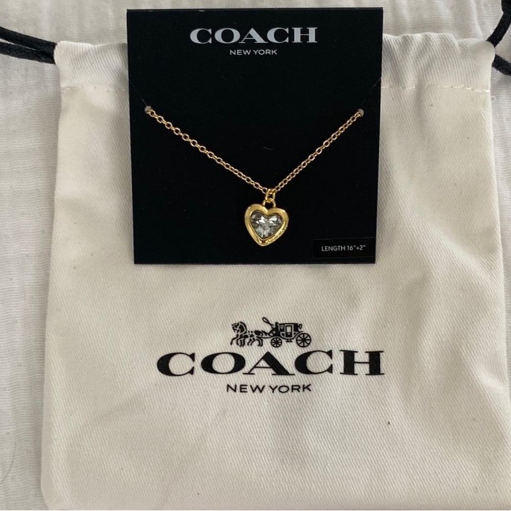 Coach Gold Heart Pendant Necklace